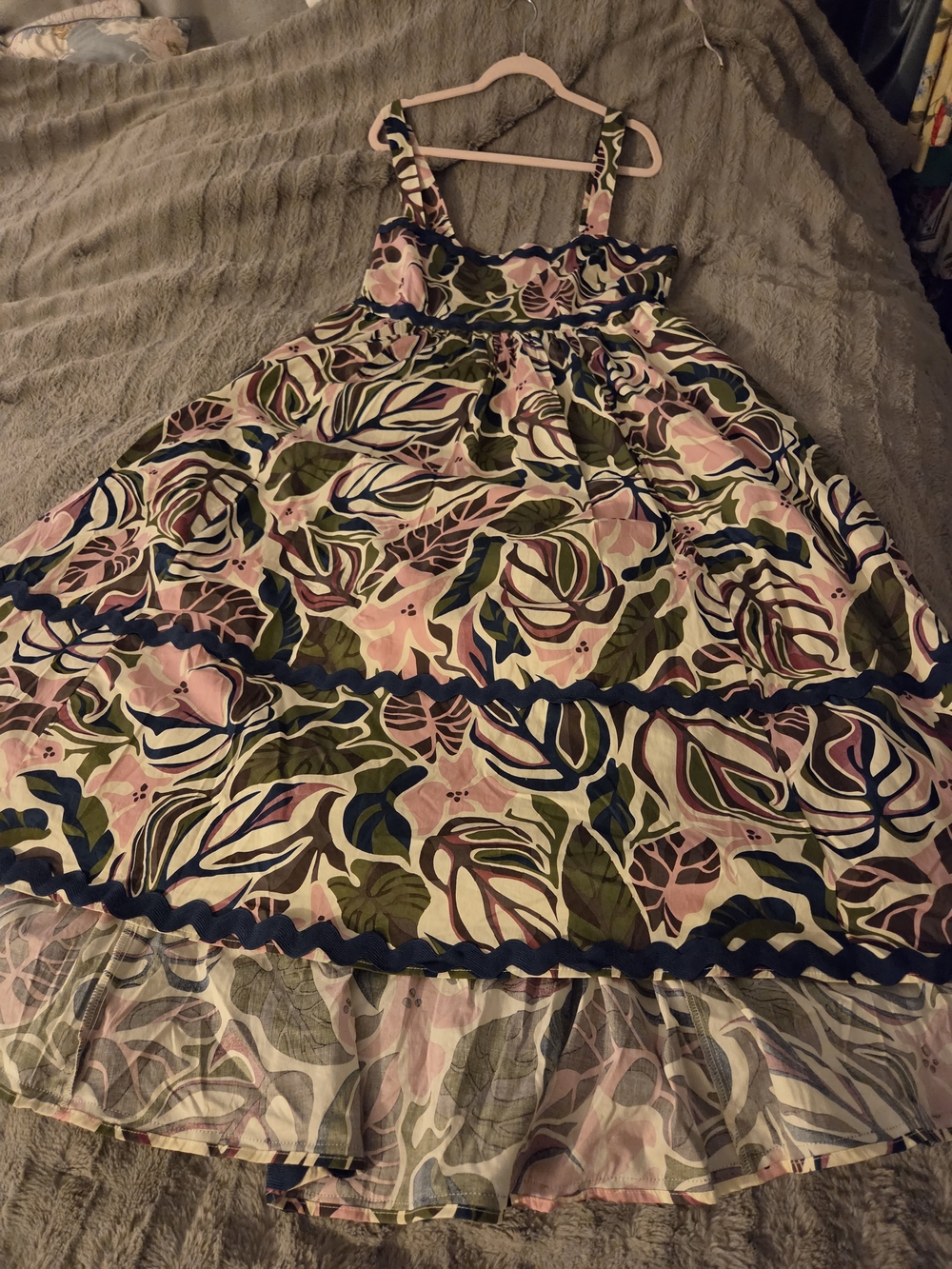 NWT Torrid Pink, Olive & Navy Floral Leaf Sundress